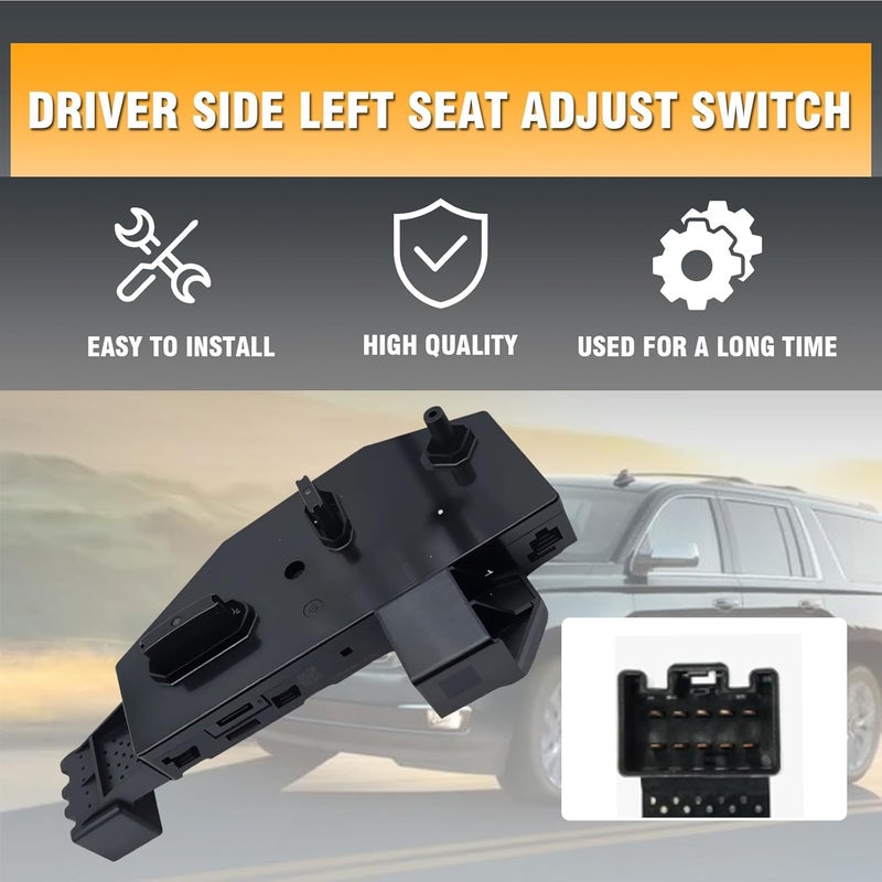 repustor Driver Side Left Seat Adjust Switch Fits for Cadillac ATS Escalade Chevrolet Silverado Suburban Tahoe Impala GMC Sierra Yukon Seat Control Buttons Replace 23247095 - Image 2
